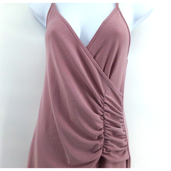 Boohoo Size 10 wrap Strappy Maxi Dress Spaghetti Strap Sleeveless pink mauve - Picture 6 of 11